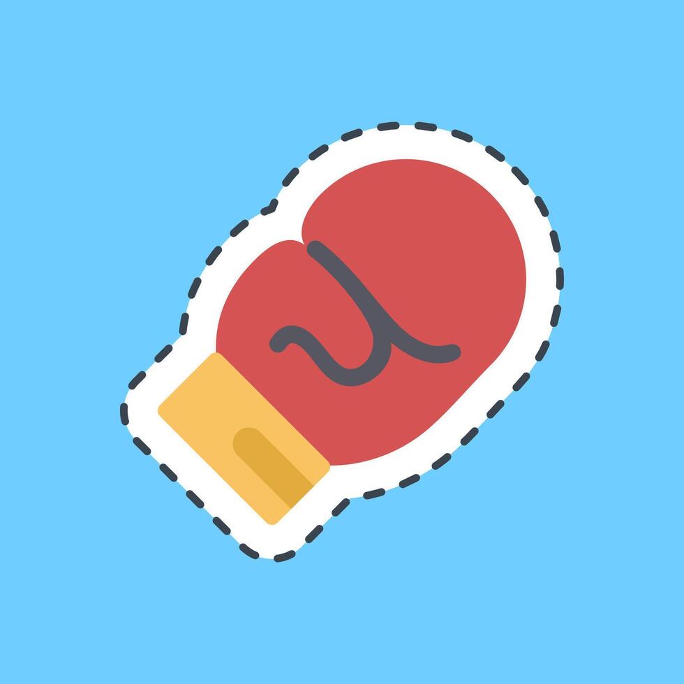 Cutting line sticker boxing. Sports elements. vector