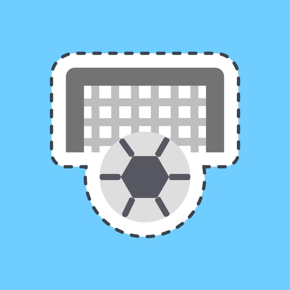 Cutting line sticker football. Sports elements. vector
