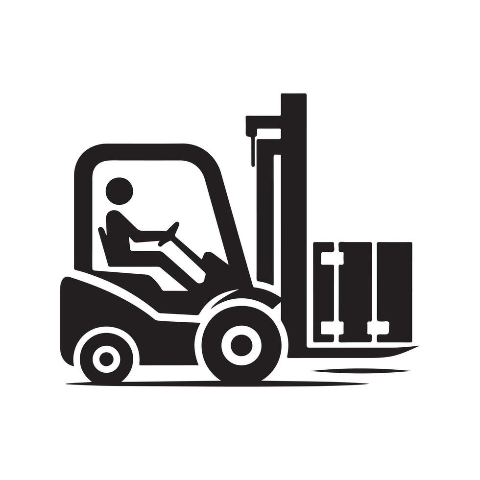 High Resolution Forklift Truck Silhouette vector