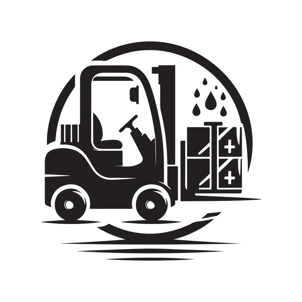 Forklift Machine for Commercial Use vector