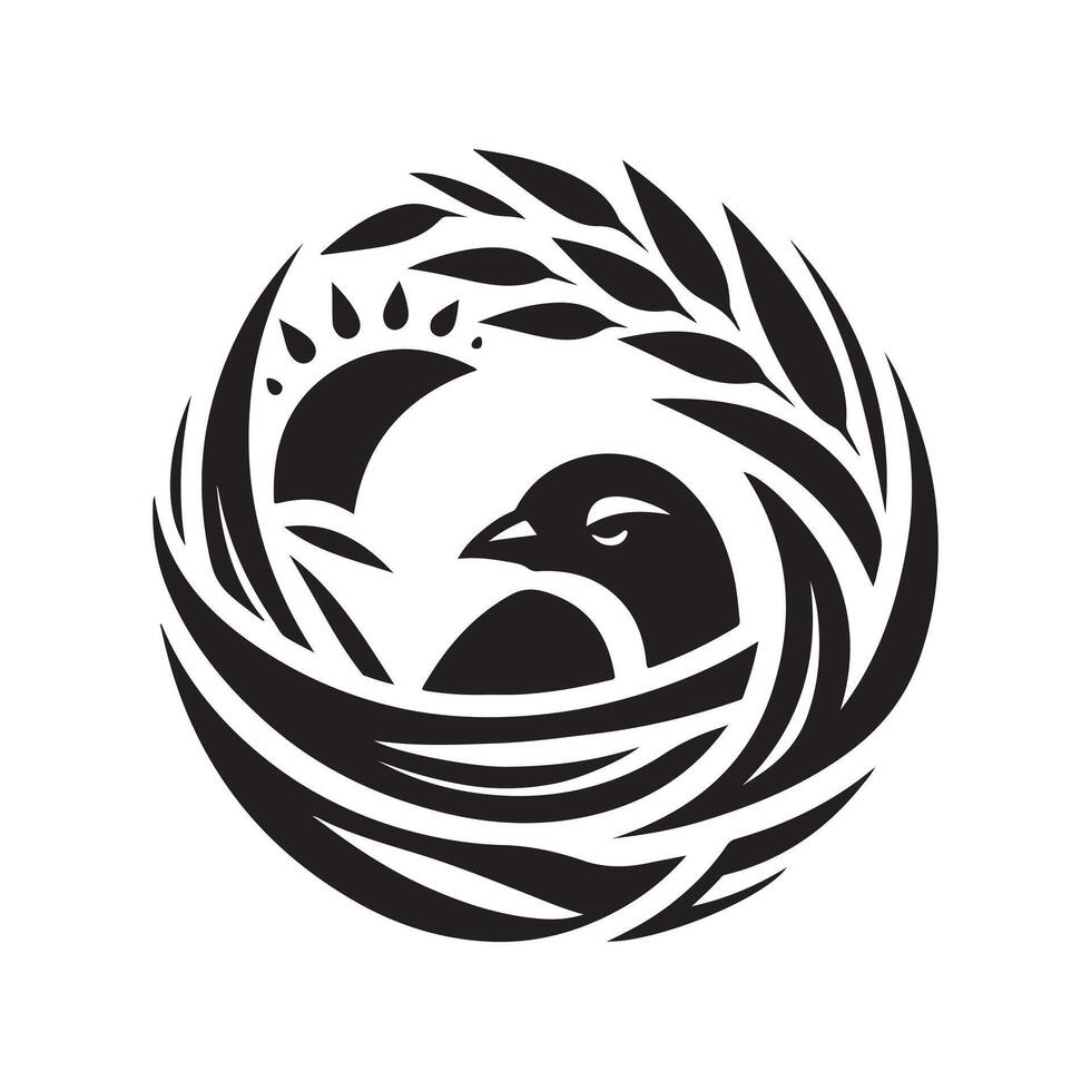 Traditional Weaver Bird Black vector