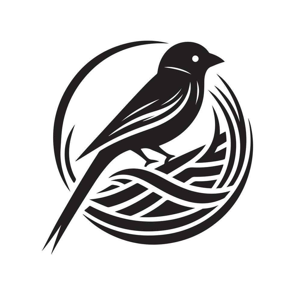 Creative Weaver Bird Silhouette Art vector