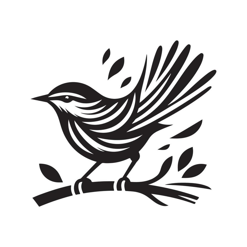 Warbler Bird Art for Designers vector