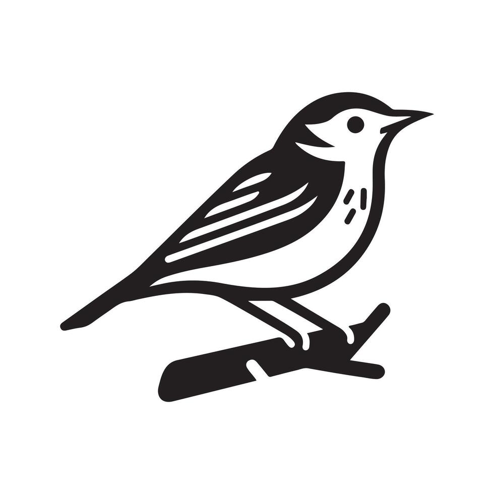 Warbler Bird Silhouette Perfect for Logos vector