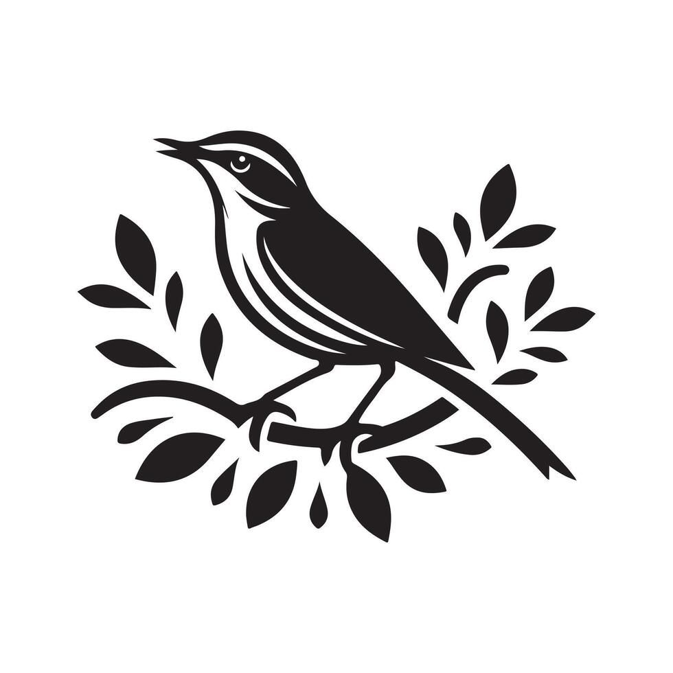 Warbler Silhouette for Stock Use vector