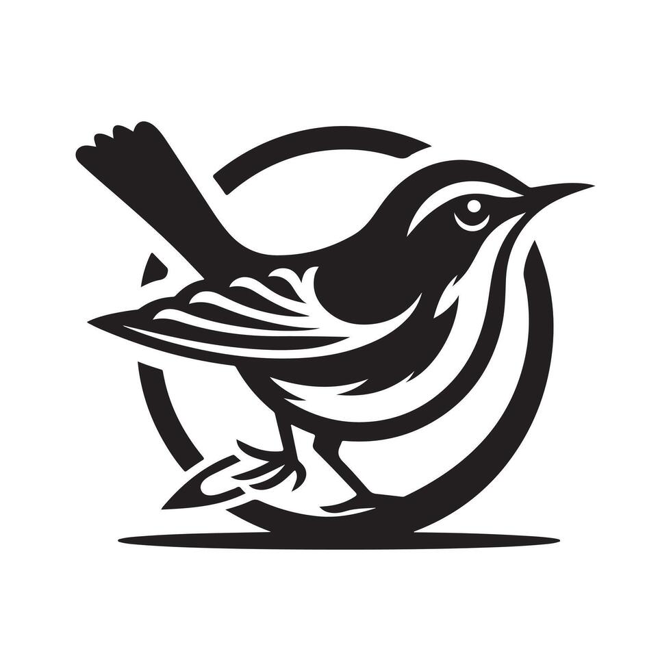 Black Warbler Bird Graphic for Designers vector