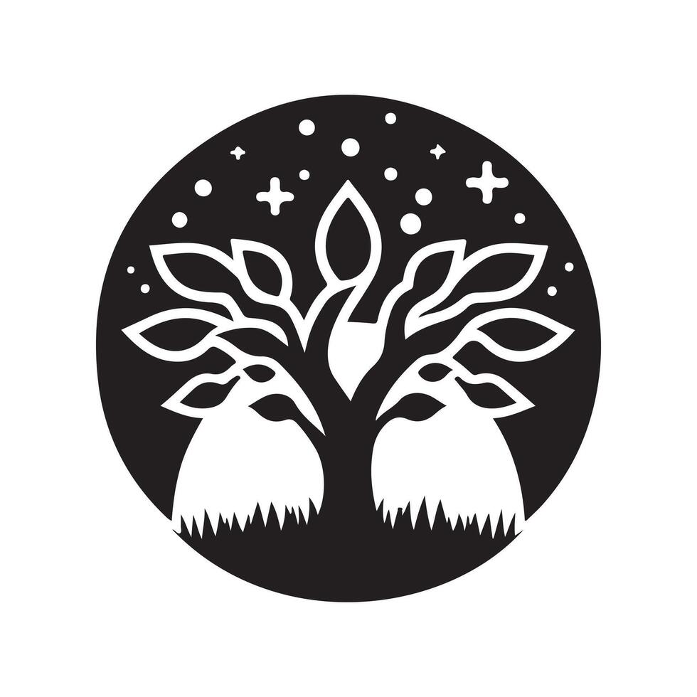 Artistic Tree Silhouette Illustration File vector