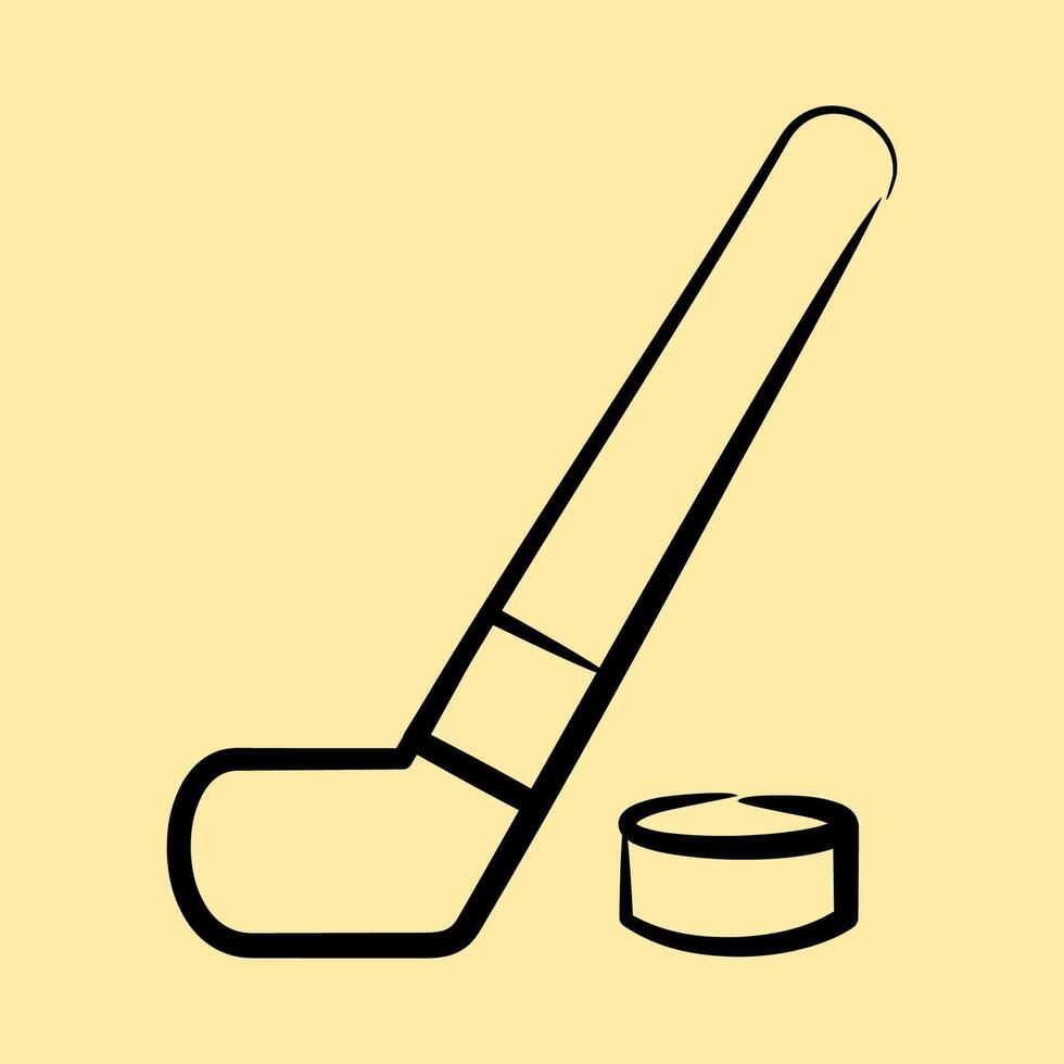 Icon hockey. Sports elements. Icon in hand drawn style. vector