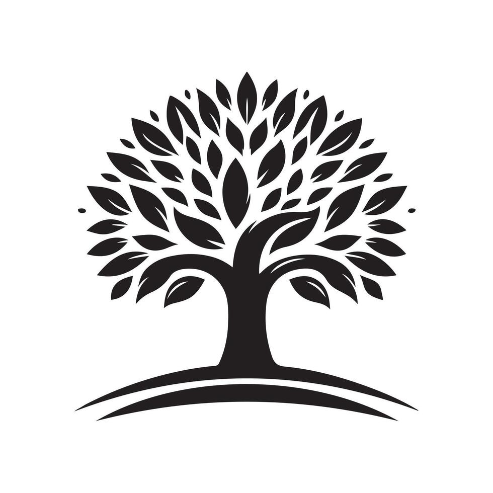 Stylish Black Tree Silhouette Template vector