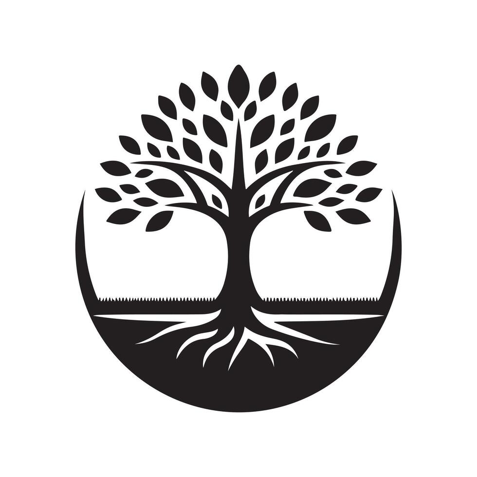Tree Silhouette Black Design for Posters vector