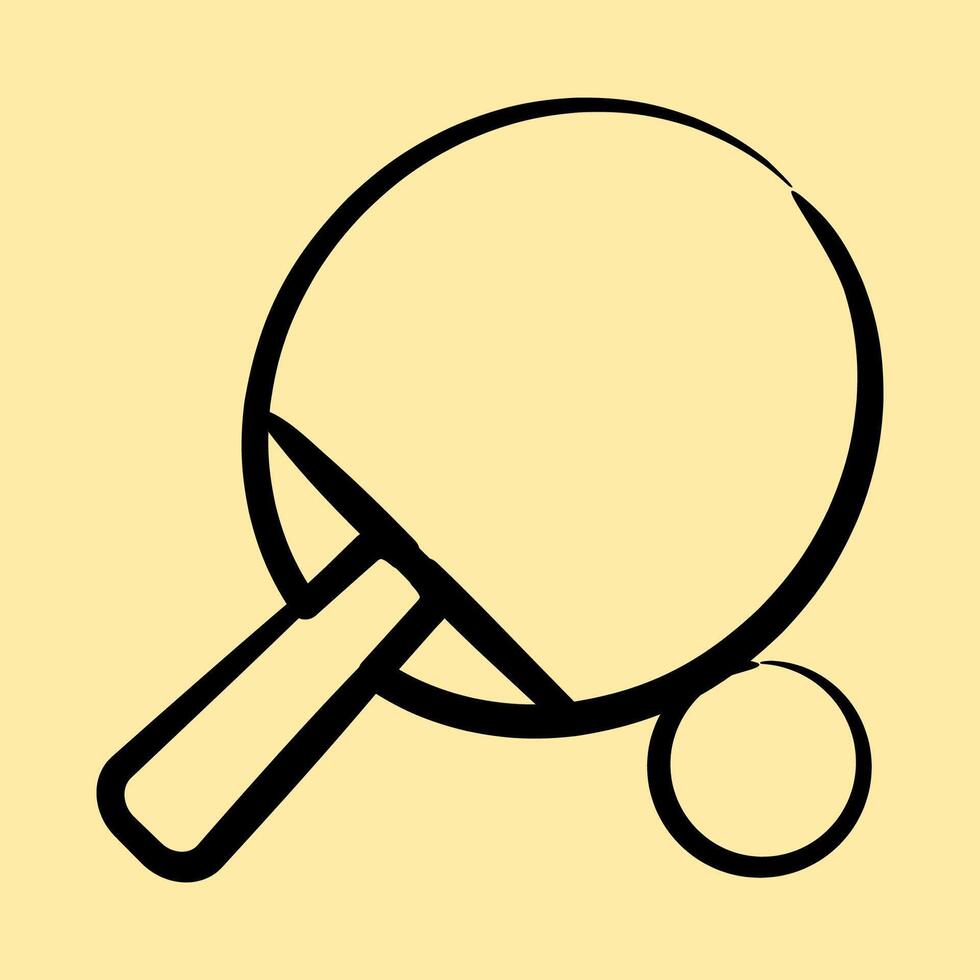 Icon table tennis. Sports elements. Icon in hand drawn style. vector