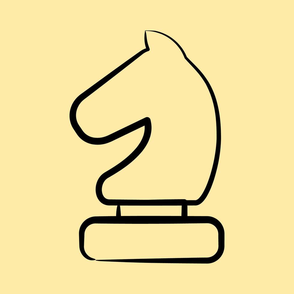 Icon chess. Sports elements. Icon in hand drawn style. vector