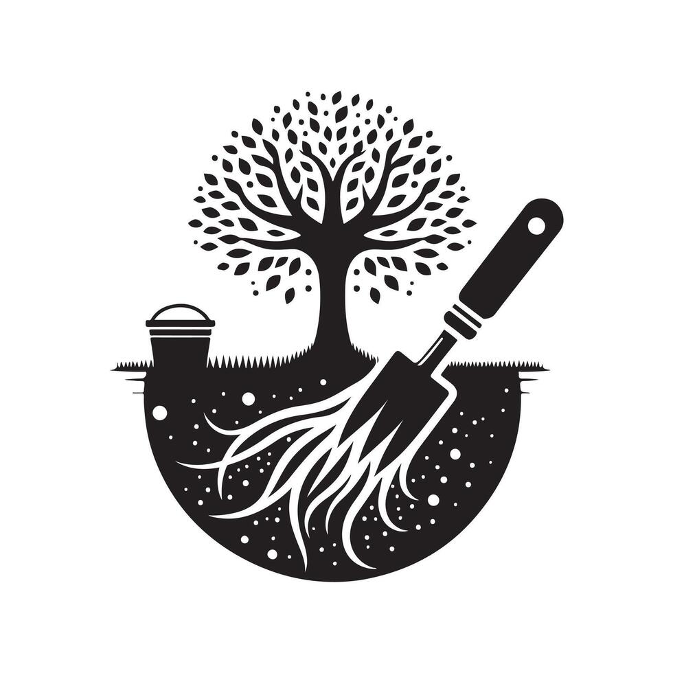 Tree Illustration Black File for Logos vector