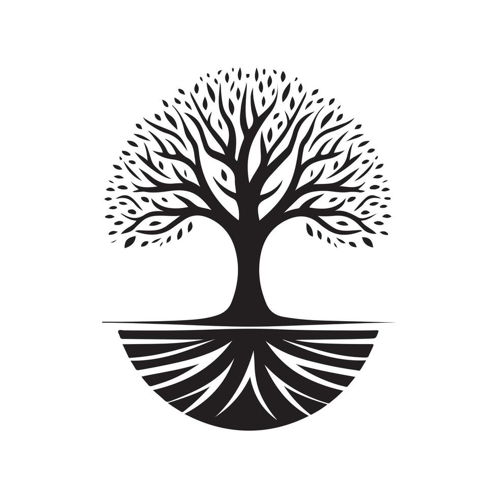 Unique Tree Silhouette for Marketing Materials vector