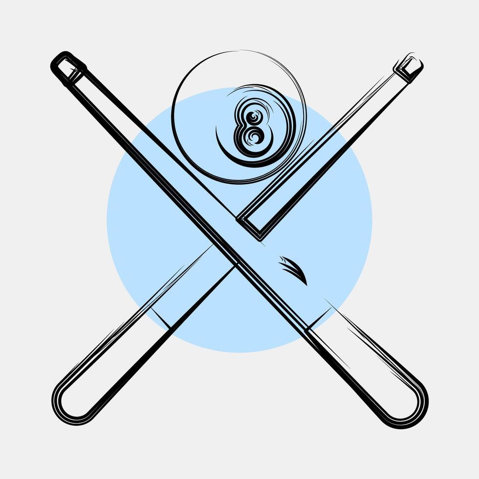 Icon pool game. Sports elements. Icon in color spot style. vector