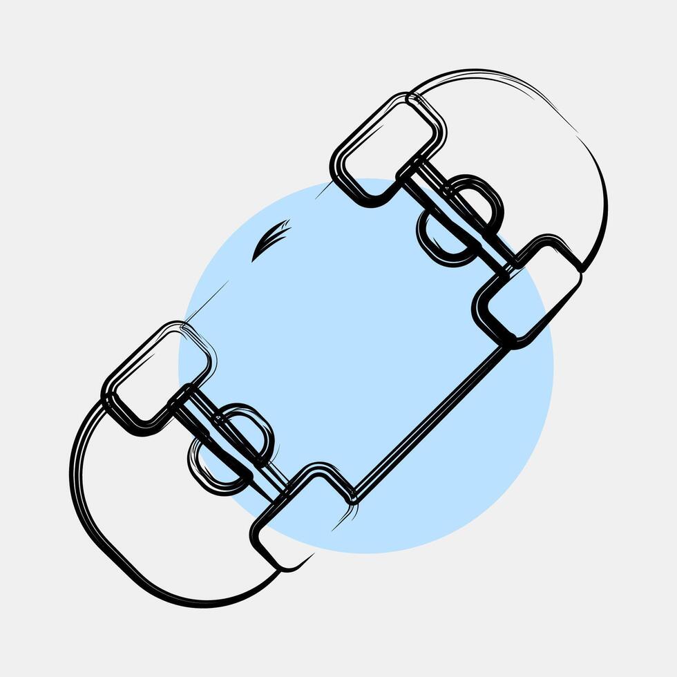 Icon skateboard. Sports elements. Icon in color spot style. vector