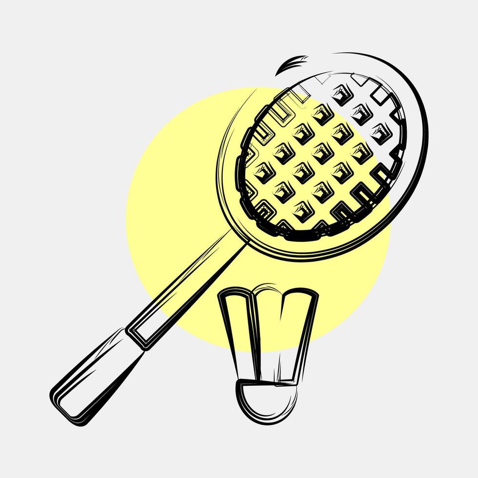 Icon badminton. Sports elements. Icon in color spot style. vector
