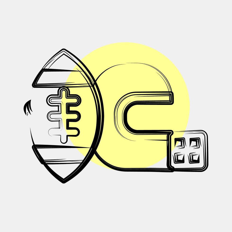 Icon american football. Sports elements. Icon in color spot style. vector