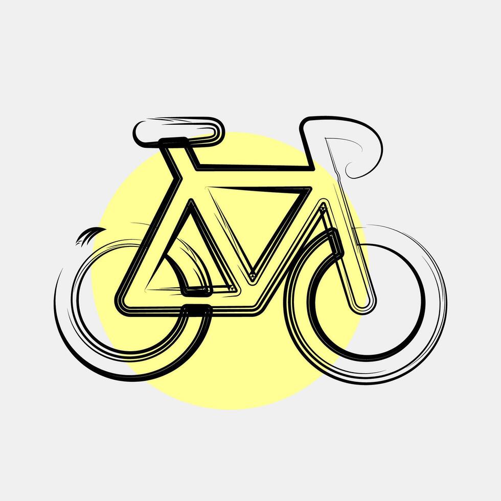Icon bicycle. Sports elements. Icon in color spot style. vector