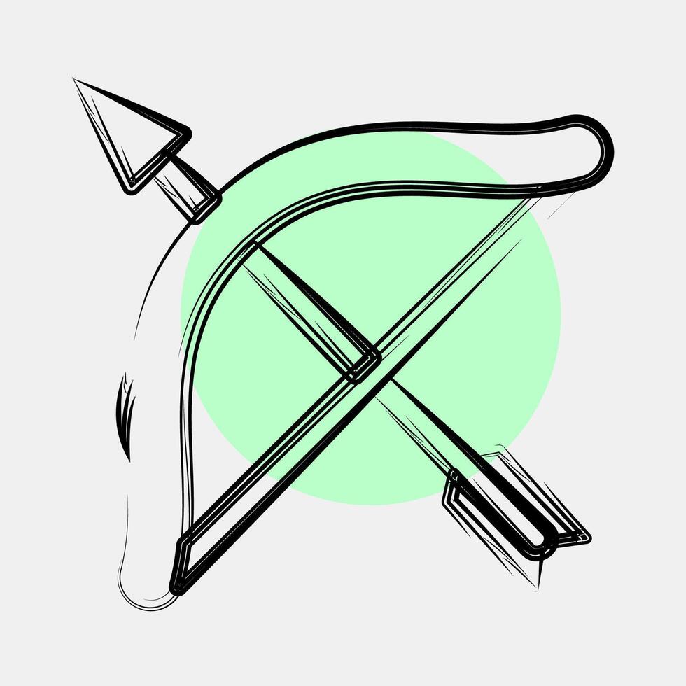 Icon archery. Sports elements. Icon in color spot style. vector
