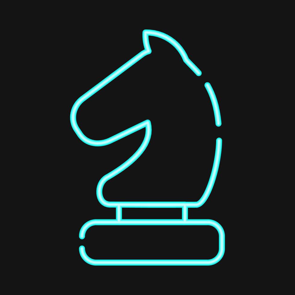 Icon chess. Sports elements. Icon in neon style. vector