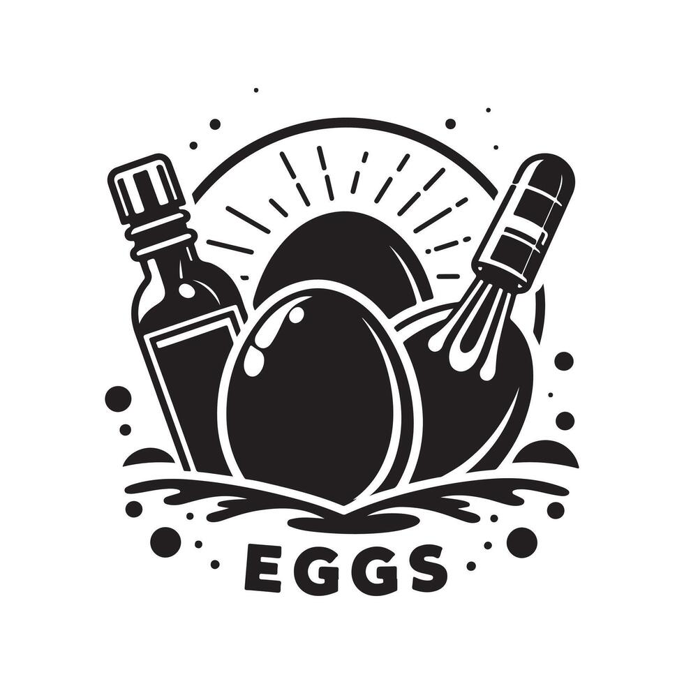 Eggs Black Silhouette for Logos vector
