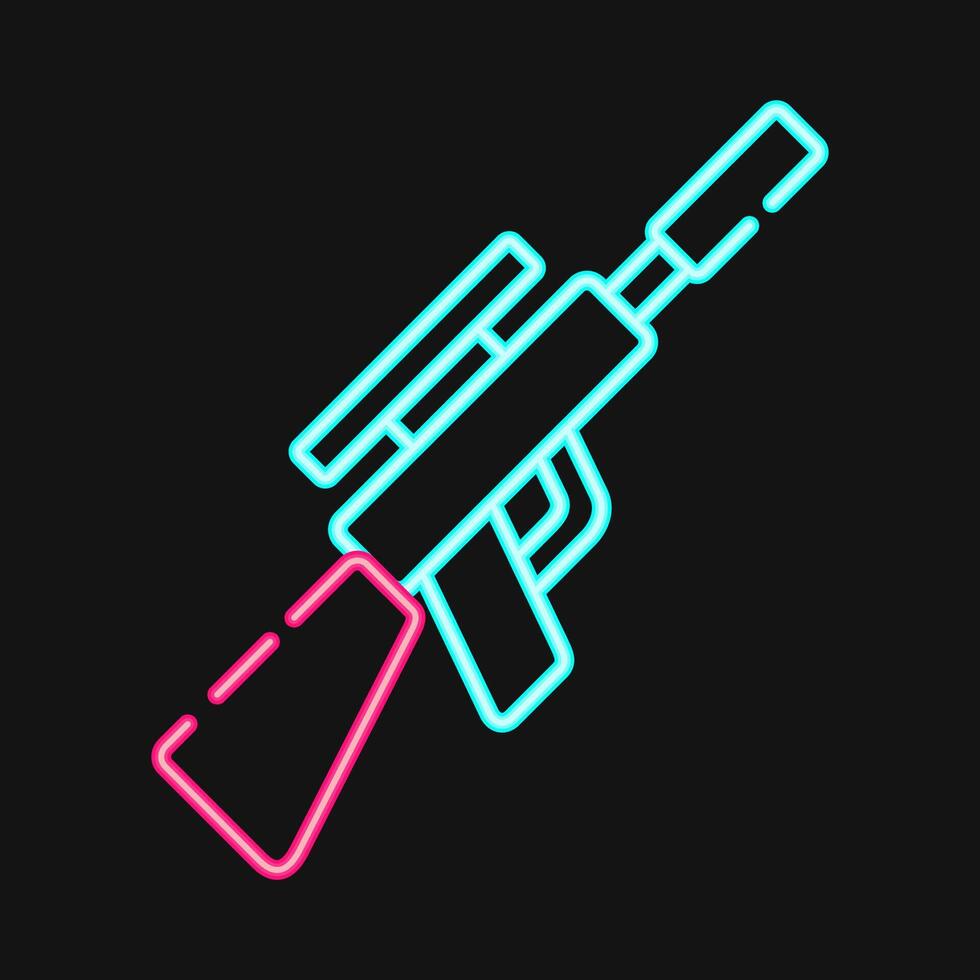 Icon shooting. Sports elements. Icon in neon style. vector