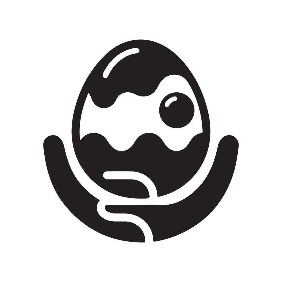 Simple Black Egg for Logos vector