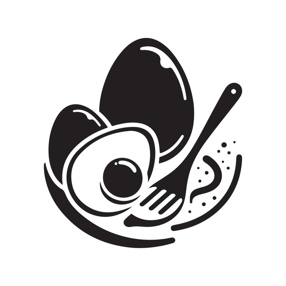 High-Resolution Eggs Black Silhouette vector