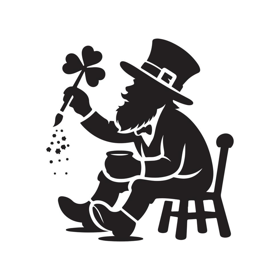 Black Leprechauns Silhouette for Posters vector