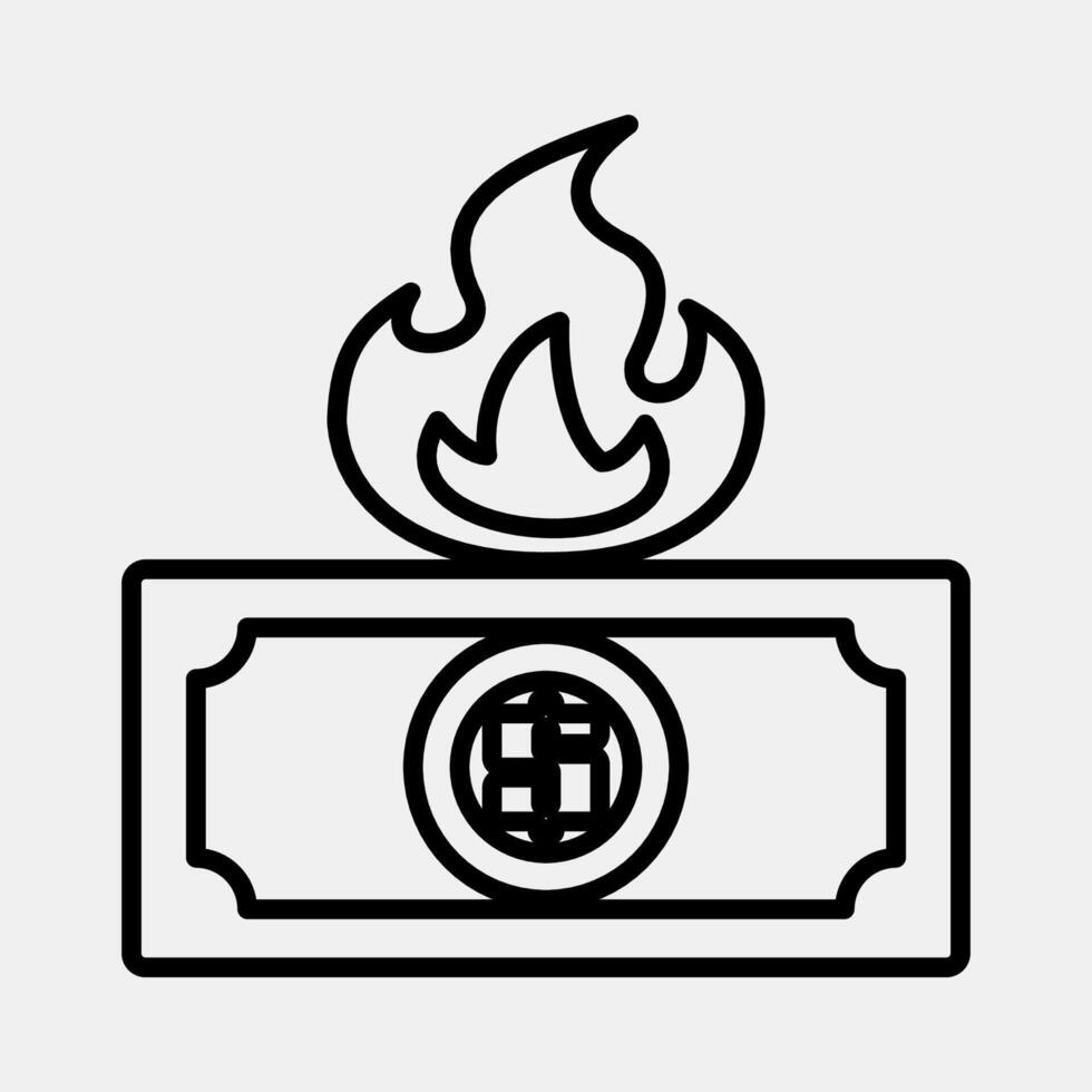 Icon inflation. Economy elements. Icon in line style. vector