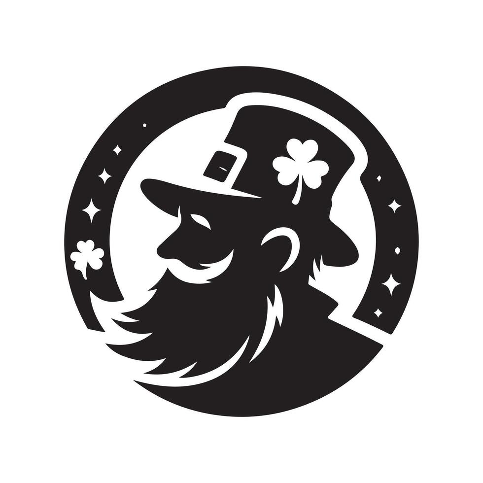 Leprechaun Black Silhouette for Branding vector