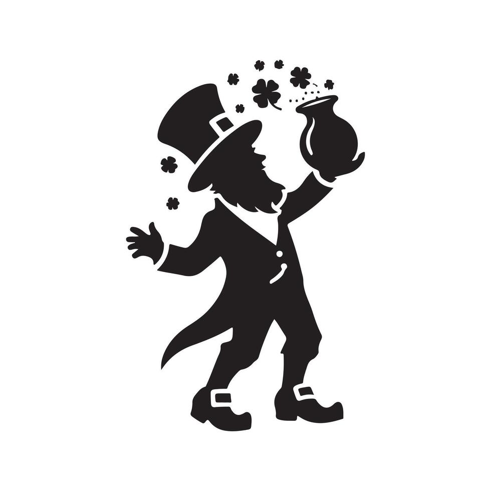 Leprechauns Black Clipart for Creative Projects vector