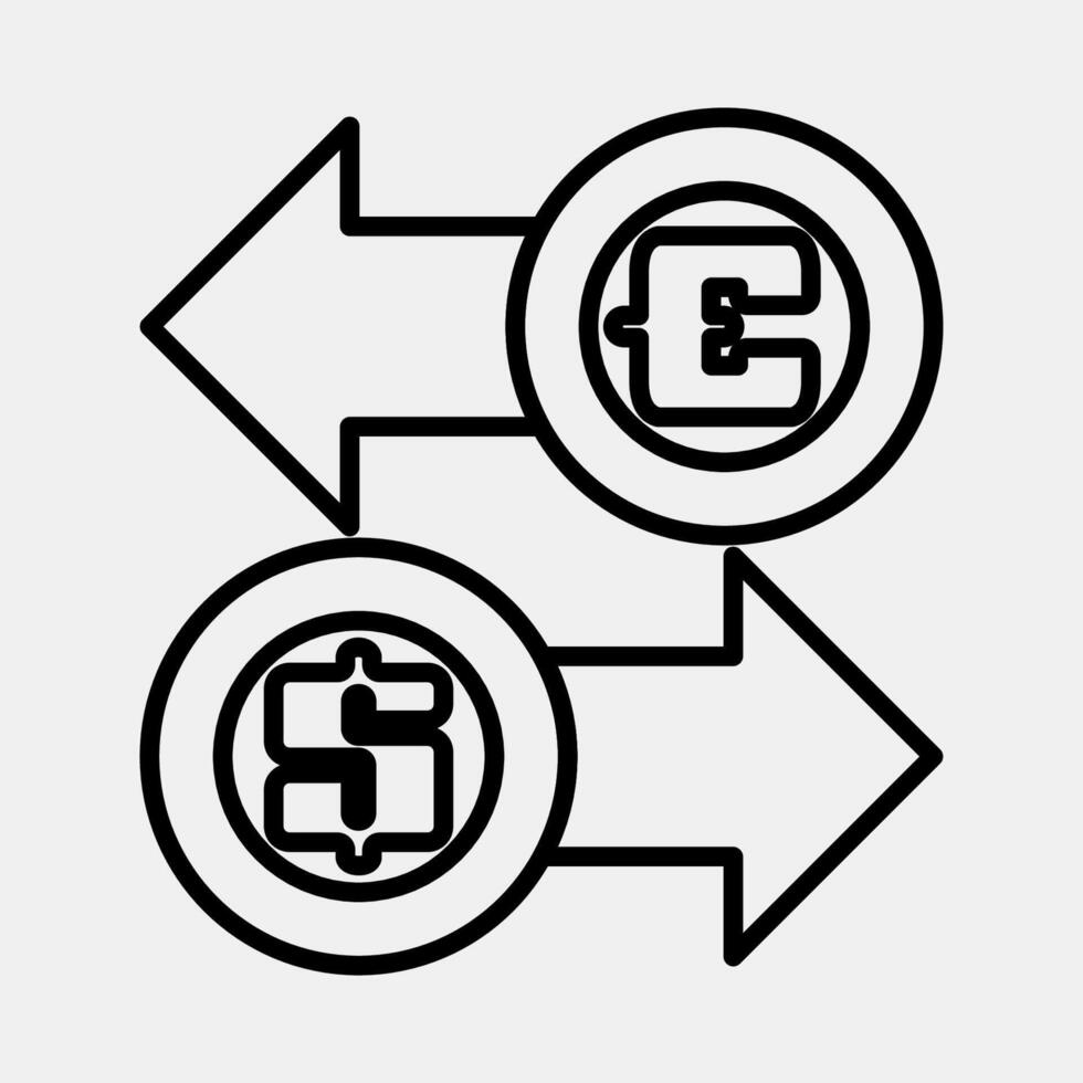 Icon exchange. Economy elements. Icon in line style. vector