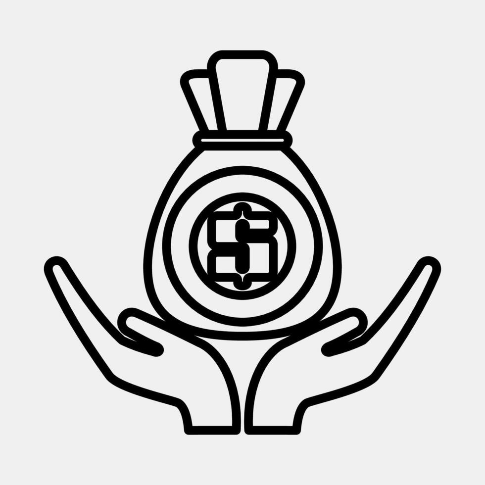 Icon investment. Economy elements. Icon in line style. vector