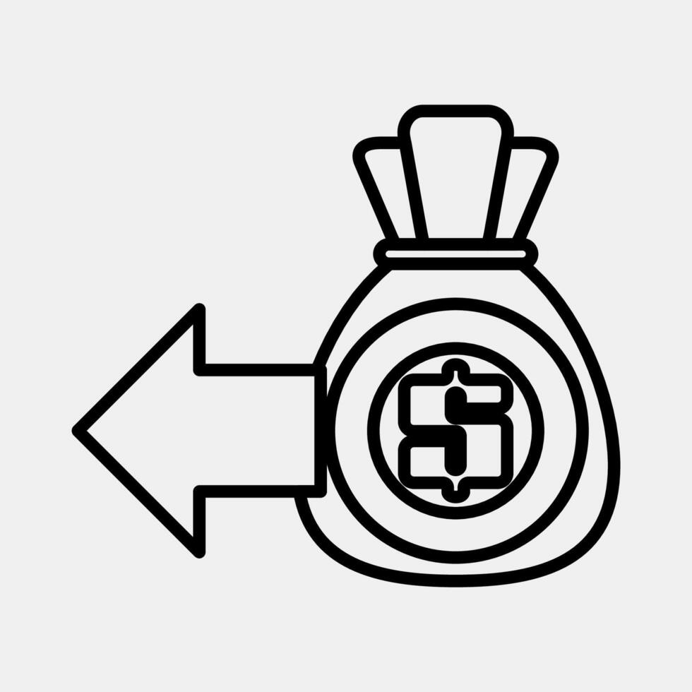 Icon expenditure. Economy elements. Icon in line style. vector