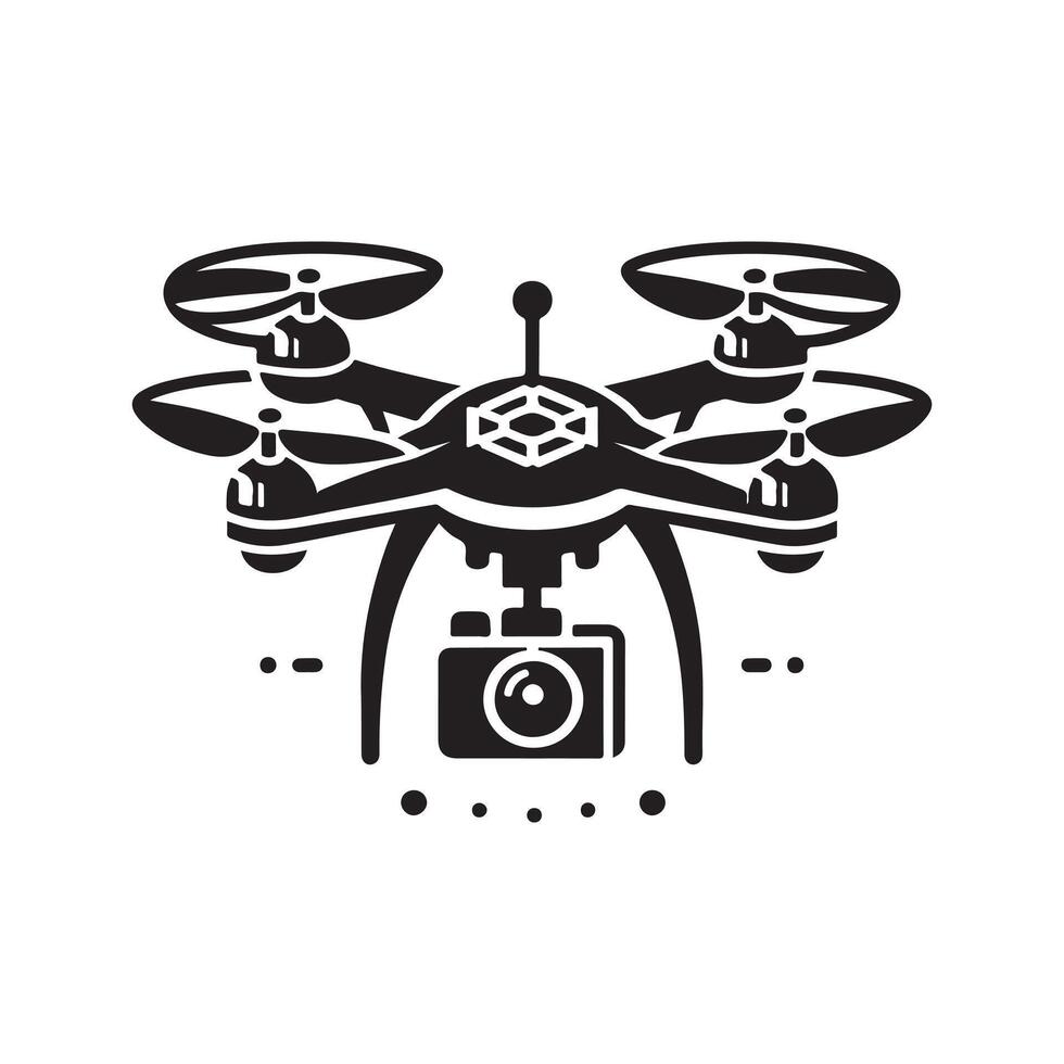 Drone Black Perfect for Printing vector