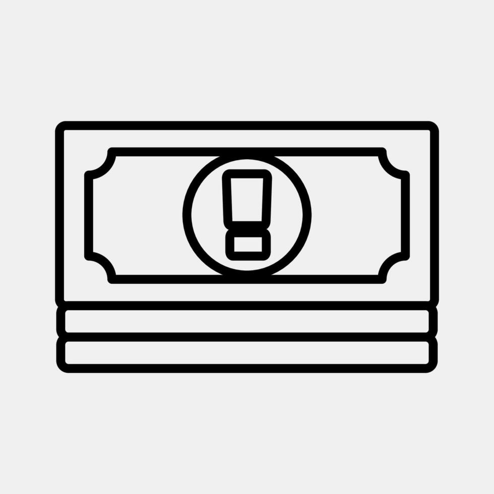 Icon crisis. Economy elements. Icon in line style. vector