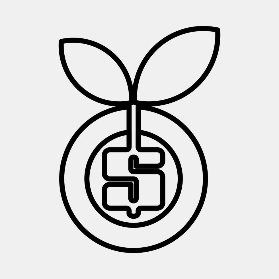 Icon money growth. Economy elements. Icon in line style. vector