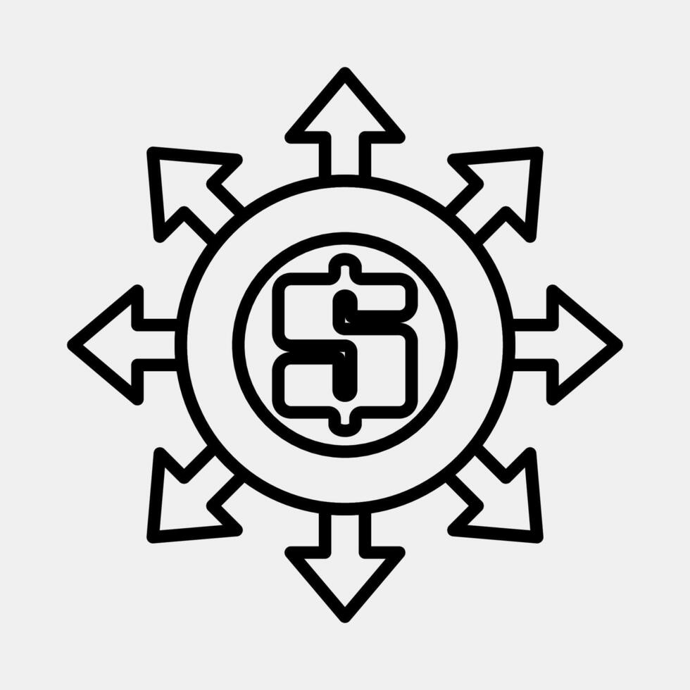 Icon money flow. Economy elements. Icon in line style. vector