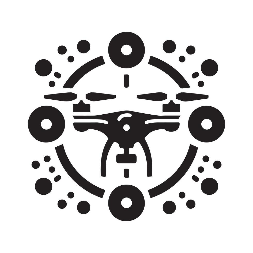 Black Drone Silhouette for Marketing vector