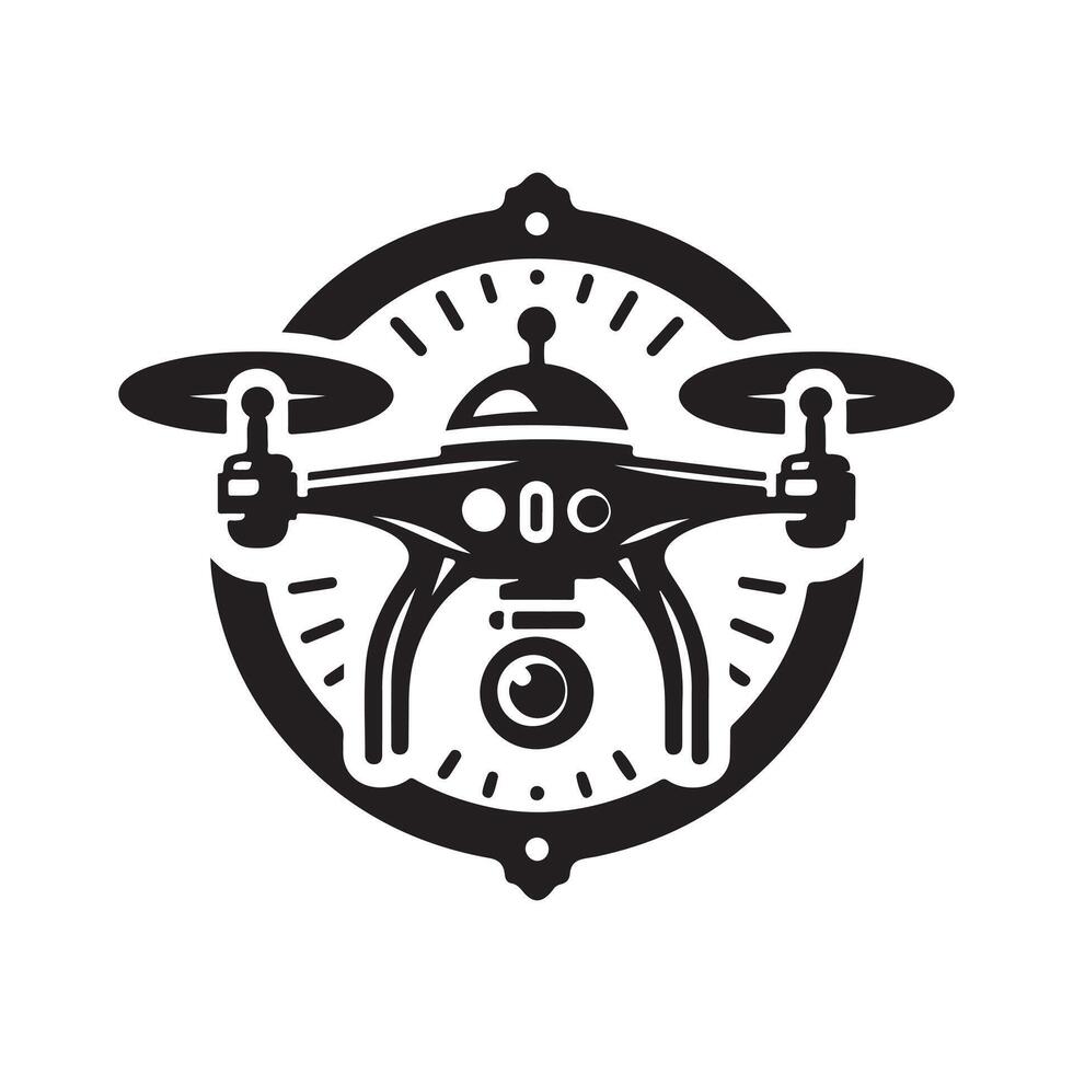 Unique Drone Black Clipart vector