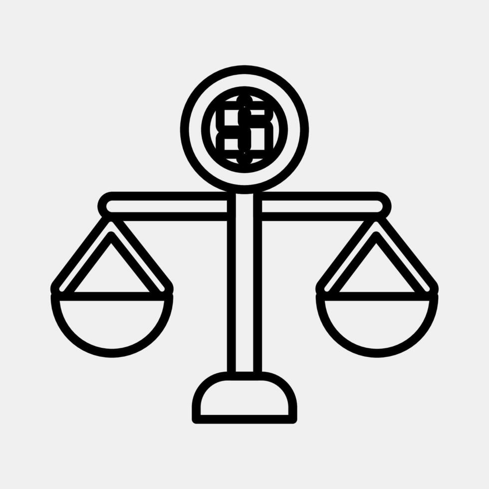 Icon budget balance. Economy elements. Icon in line style. vector