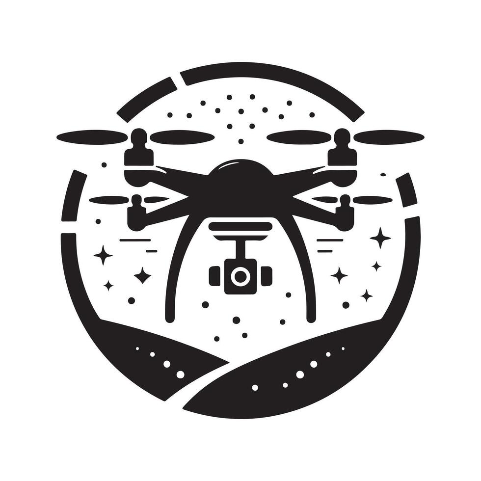 Drone Black Silhouette for Advertising vector