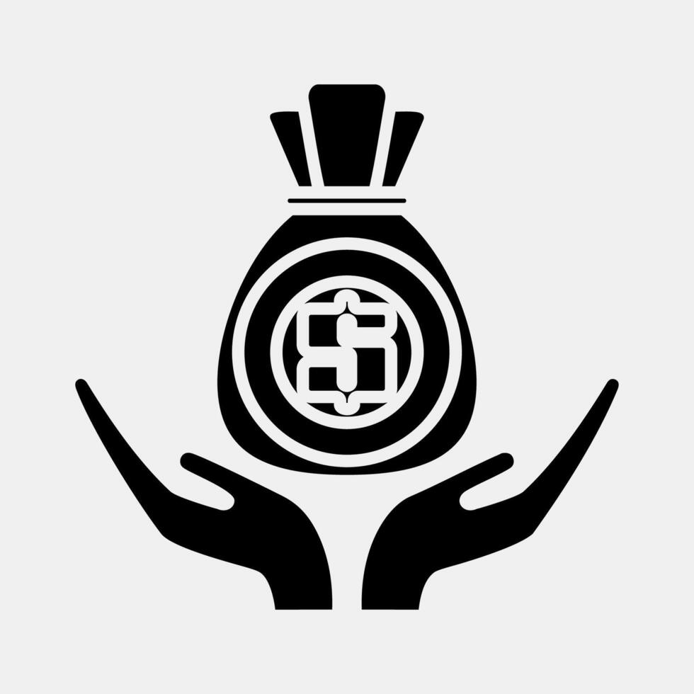 Icon investment. Economy elements. Icon in glyph style. vector