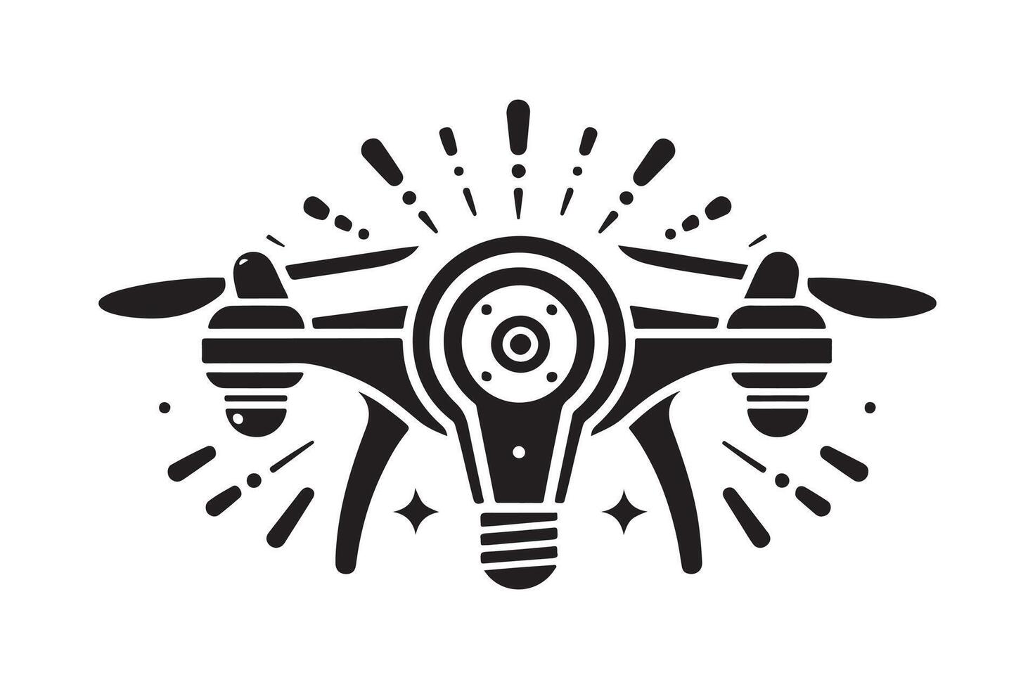 Drone Black Drawing for Designers vector