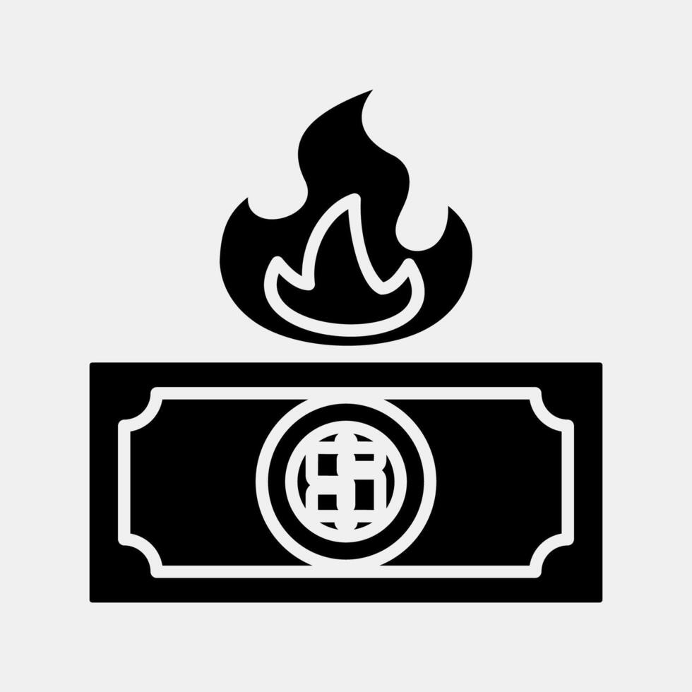 Icon inflation. Economy elements. Icon in glyph style. vector