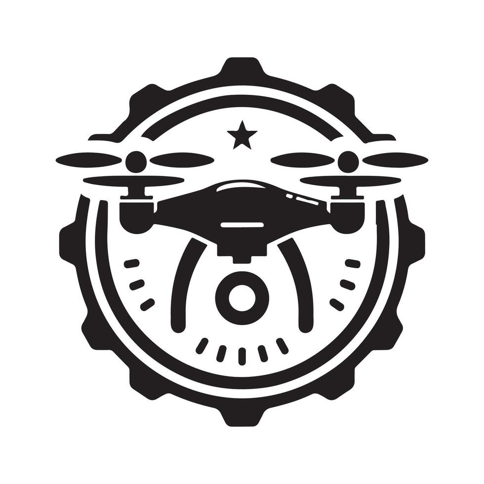 Simple Drone Black Silhouette vector