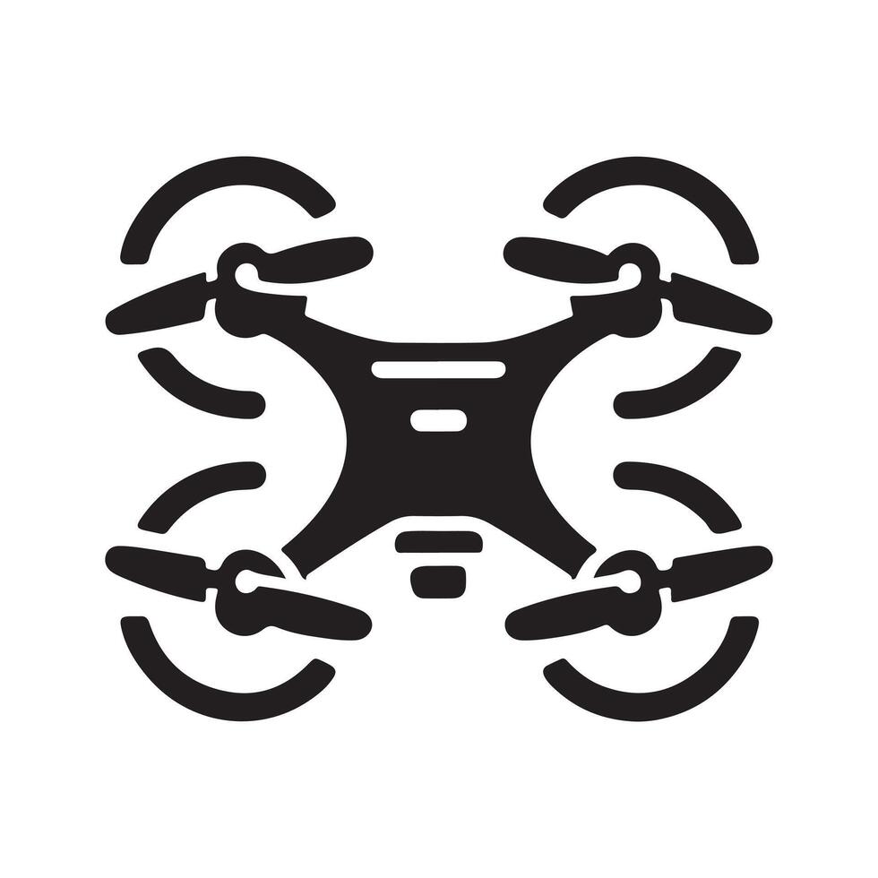 Drone Silhouette in Black vector
