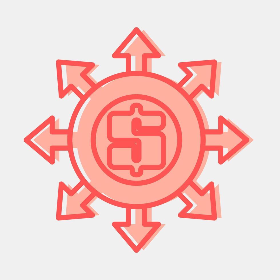 Icon money flow. Economy elements. Icon in two tone style. vector